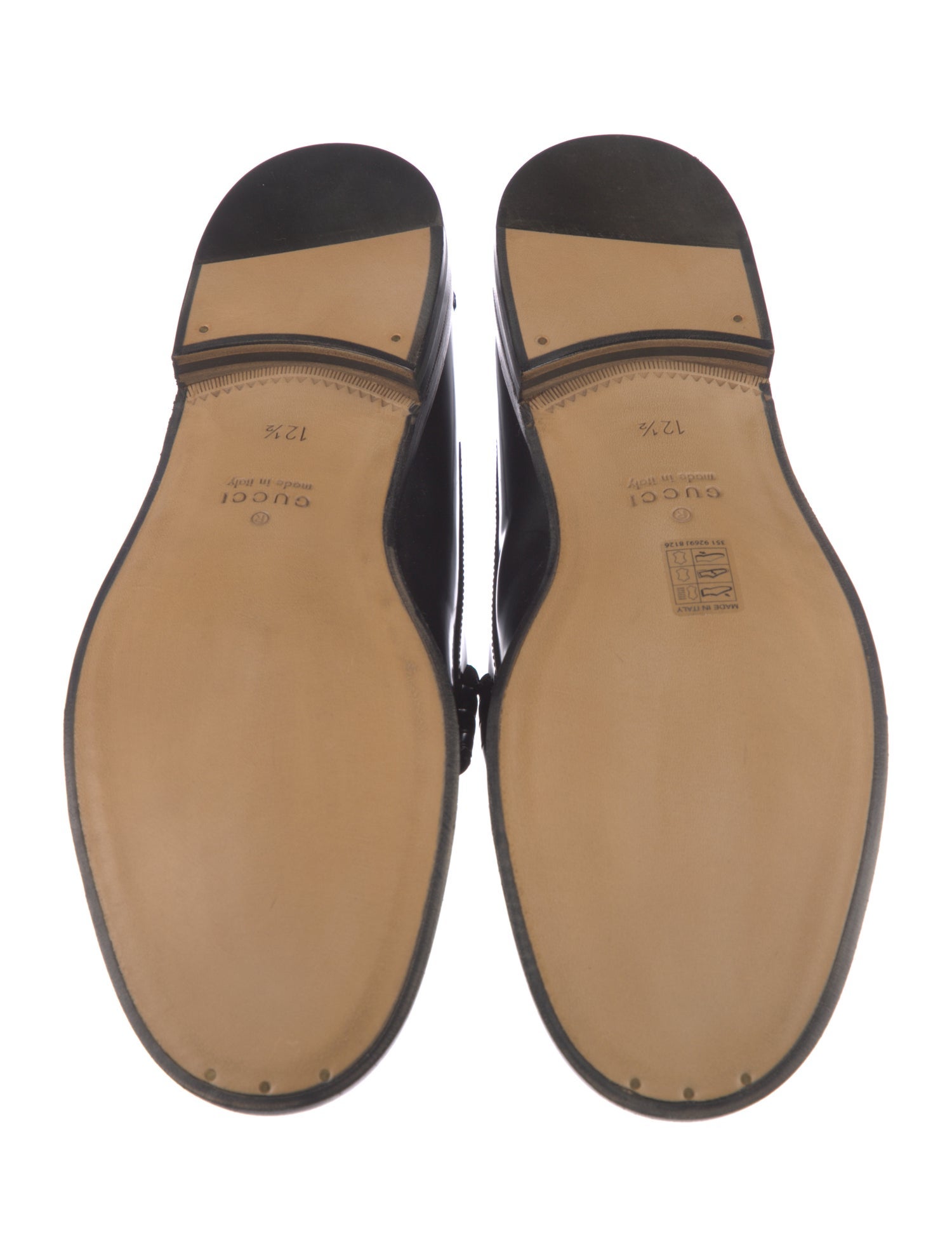 Gucci Leather Tassel Accents Loafers